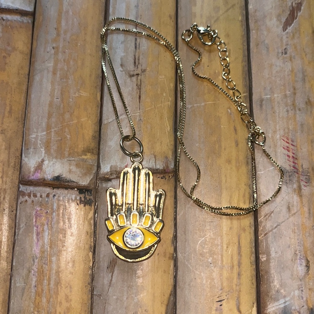 Goldtone Hamza Necklace